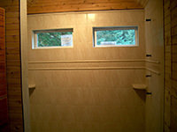 Bathroom Shower: Ceramic Tile with Deco Stripe