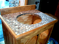 Bathroom Vanity Top with Custom Stone Work