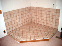 Ceramic Tiled Fireplace Hearth (shown w/o trim)